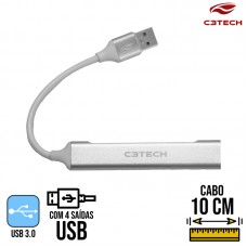 Hub USB 3.0 com 4 USB HU-320SI C3 Tech